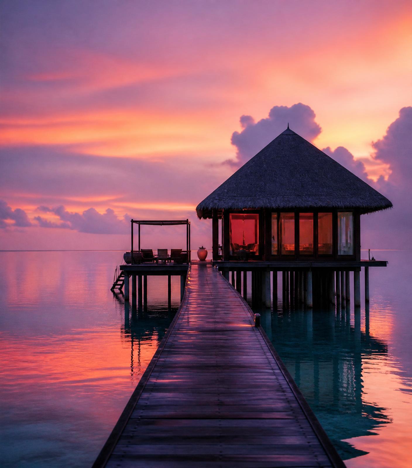 Overwater villa in the Maldives